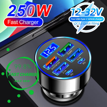 PD Car Charger QC3.0 ™ ( Fast Charge 66-250W)